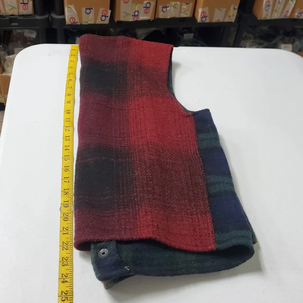 Vintage American Eagle Mens Academia University Button Front Vest Size M Plaid - Picture 7 of 10